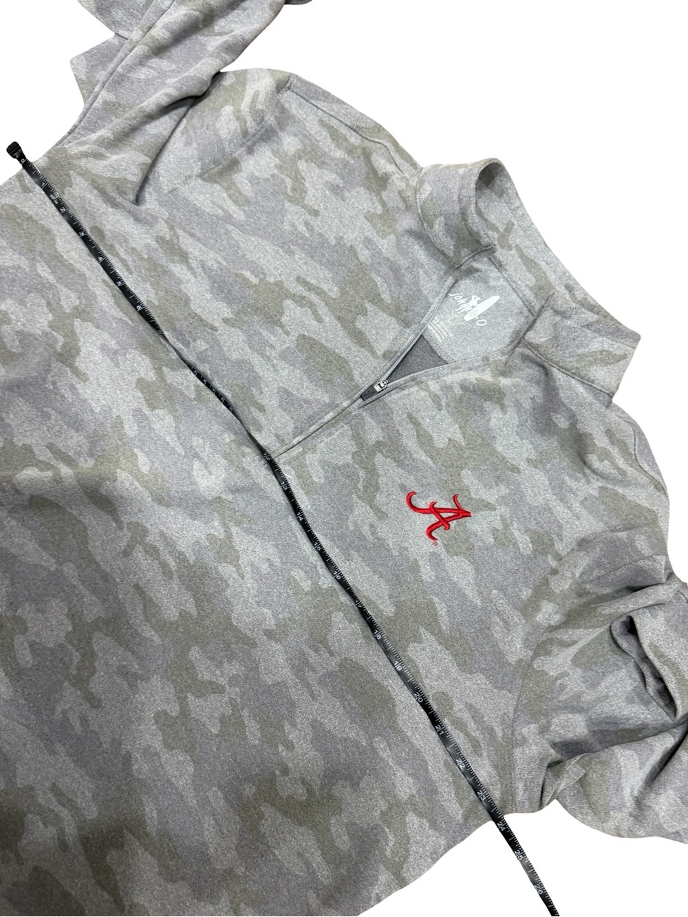 ✨ Johnnie-O Alabama Crimson Tide Gray Camo Quarter Zip Pullover Men’s Large - Picture 7 of 12